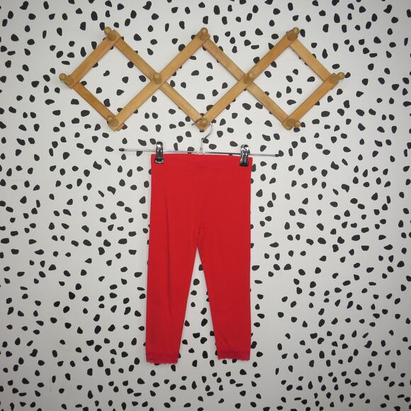 jumping beans Other - Jumping Beans Solid Red Lace Trim Toddler Cropped Leggings